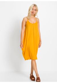 Sukienka z koronką bonprix żółto-pomarańczowy. Kolor: żółty. Materiał: koronka. Wzór: koronka #5