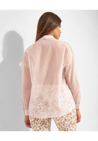 CAPPELLINI - Różowa koszula z jedwabiem. Kolor: różowy, wielokolorowy, fioletowy. Materiał: jedwab. Długość rękawa: długi rękaw. Długość: długie. Styl: klasyczny