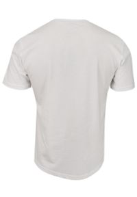 Pako Jeans - Biały Bawełniany T-Shirt -PAKO JEANS- Męski, Okrągły Dekolt, Krótki Rękaw, z Motywem Geometrycznym. Okazja: na co dzień. Kolor: niebieski. Materiał: bawełna. Długość rękawa: krótki rękaw. Długość: krótkie. Wzór: geometria. Styl: casual #2