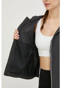 adidas Performance kurtka damska kolor czarny przejściowa oversize. Kolor: czarny. Materiał: materiał #2