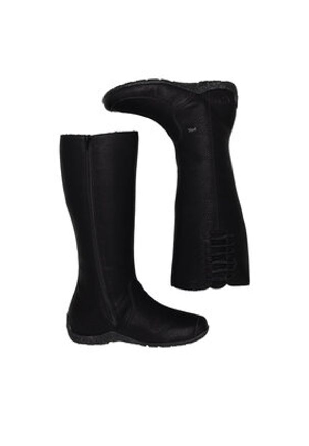 Rieker Kozaki 79953-00 Czarny. Kolor: czarny. Materiał: materiał