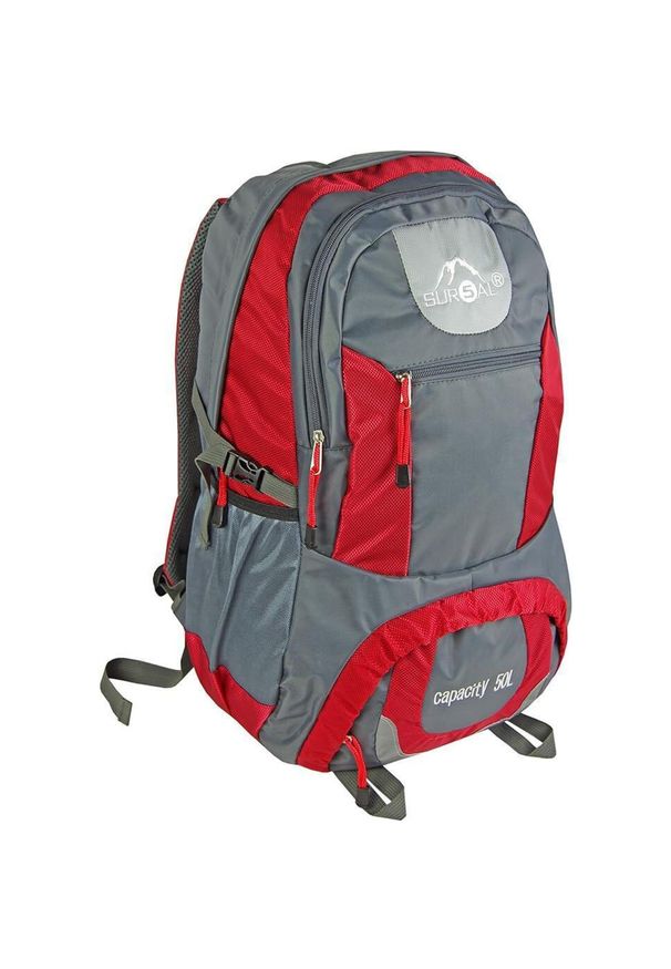 ZSPORT - Backpack Sur5al Yukon 50L Red - Idealny dla spacerowiczów. Kolor: wielokolorowy. Wzór: paski
