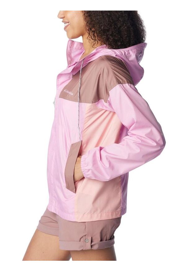 columbia - Damska wiatrówka Columbia Flash Challenger Windbreaker. Kolor: różowy. Materiał: poliester