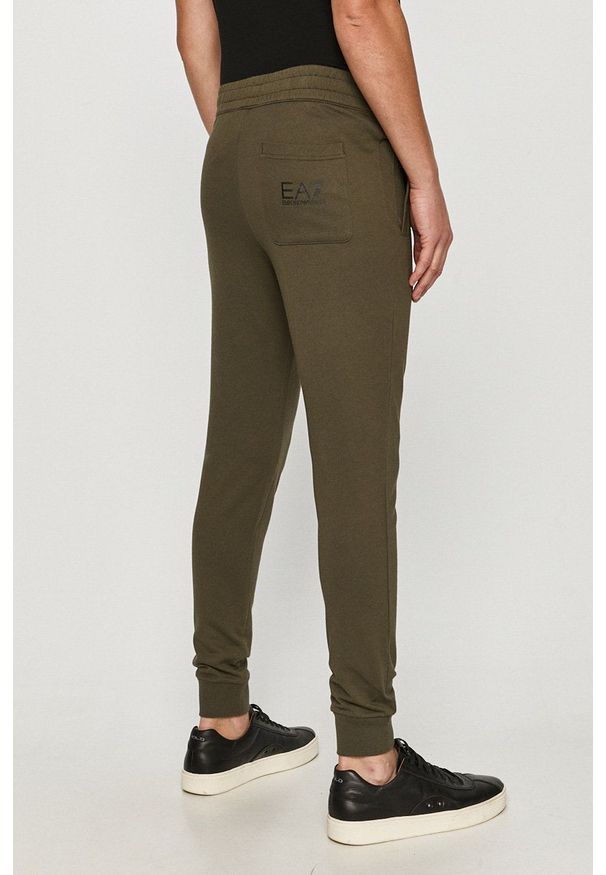 EA7 Emporio Armani - Spodnie. Okazja: na co dzień. Kolor: zielony. Wzór: nadruk. Styl: casual