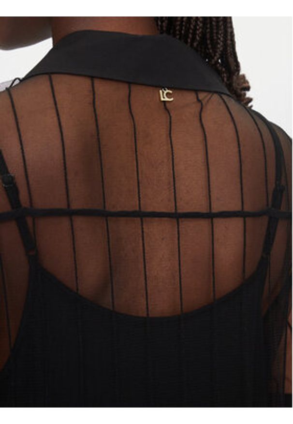 LOLA CASADEMUNT Sukienka codzienna LS2516018 Czarny Regular Fit. Okazja: na co dzień. Kolor: czarny. Materiał: bawełna. Typ sukienki: proste. Styl: casual