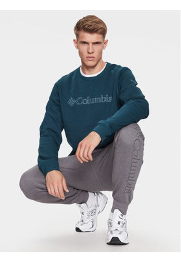 columbia - Columbia Bluza M Logo Fleece Crew Niebieski Regular Fit. Kolor: niebieski. Materiał: bawełna