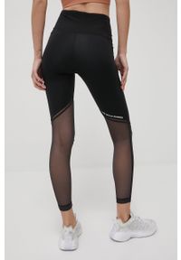 Reebok legginsy treningowe Les Mills® Lux Perform damskie kolor czarny gładkie. Stan: podwyższony. Kolor: czarny. Materiał: materiał, dzianina, skóra. Wzór: gładki. Sport: fitness #2