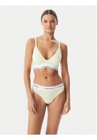 Calvin Klein Underwear Stringi LV00QF8518 Kremowy. Kolor: kremowy. Materiał: bawełna #4