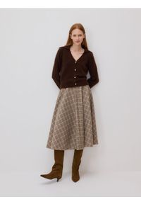 Reserved - Spódnica midi z wełną - wielobarwny. Materiał: wełna #1