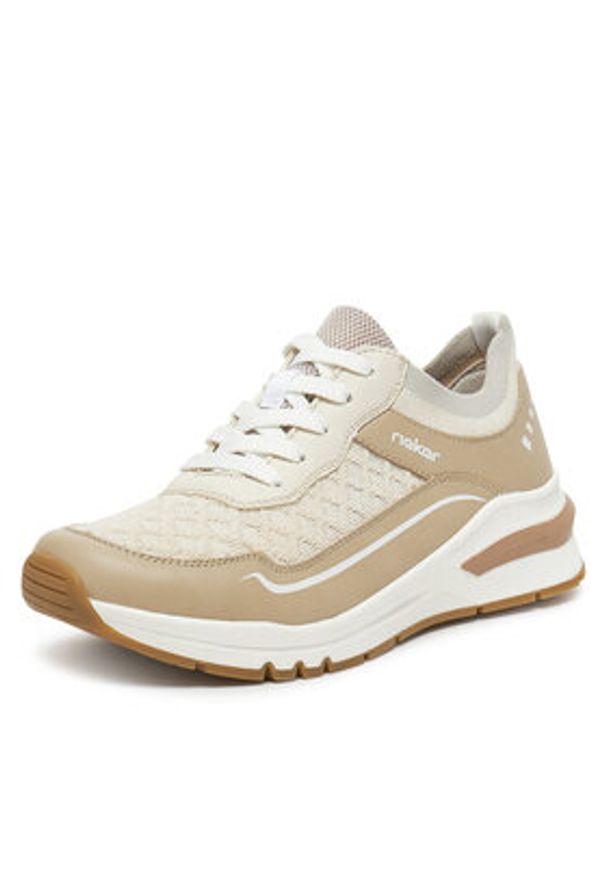 Rieker Sneakersy M6609-60 Beżowy. Kolor: beżowy. Materiał: syntetyk