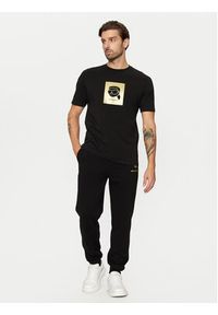 Karl Lagerfeld - KARL LAGERFELD T-Shirt 755460 551235 Czarny Regular Fit. Typ kołnierza: dekolt w karo. Kolor: czarny. Materiał: bawełna #5