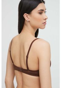 Calvin Klein Underwear biustonosz kolor brązowy. Kolor: brązowy. Materiał: poliamid. Rodzaj stanika: biustonosz z fiszbinami #2