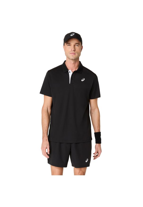 Polo Asics Court. Typ kołnierza: polo. Kolor: czarny. Sport: tenis, fitness