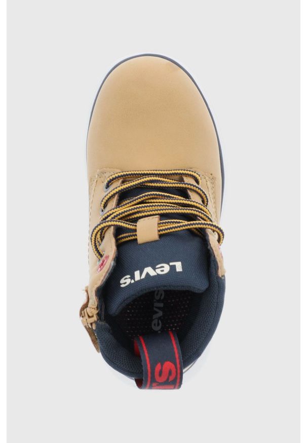 Levi's® - Levi's Buty dziecięce kolor beżowy. Okazja: na spotkanie biznesowe. Nosek buta: okrągły. Zapięcie: sznurówki. Kolor: beżowy. Materiał: guma. Styl: biznesowy