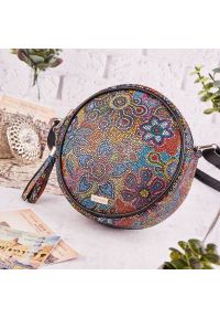 Listonoszka okrągła PAOLO PERUZZI skórzana GA477. Wzór: aplikacja. Materiał: skórzane. Styl: elegancki. Rodzaj torebki: na ramię #1