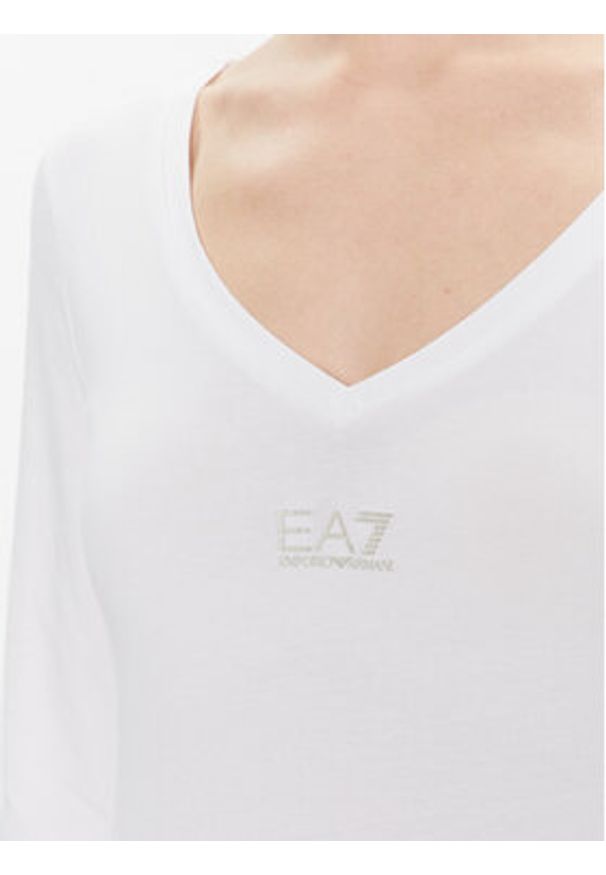 EA7 Emporio Armani Bluzka 8NTT52 TJFKZ 0101 Biały Regular Fit. Kolor: biały. Materiał: bawełna