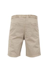 Urban Classics - Męskie Elastyczne Spodenki Dresowe Twill. Kolor: beżowy. Materiał: dresówka. Sport: turystyka piesza