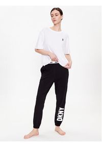 DKNY Spodnie piżamowe YI2822635 Czarny Regular Fit. Kolor: czarny. Materiał: bawełna #4