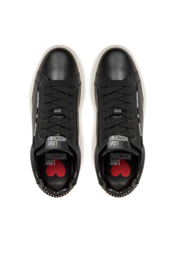 Love Moschino - LOVE MOSCHINO Sneakersy JA15184G1MIAC00A Czarny. Kolor: czarny. Materiał: skóra