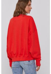 Wrangler Bluza bawełniana damska kolor czerwony z nadrukiem. Kolor: czerwony. Materiał: bawełna. Długość rękawa: długi rękaw. Długość: długie. Wzór: nadruk #2
