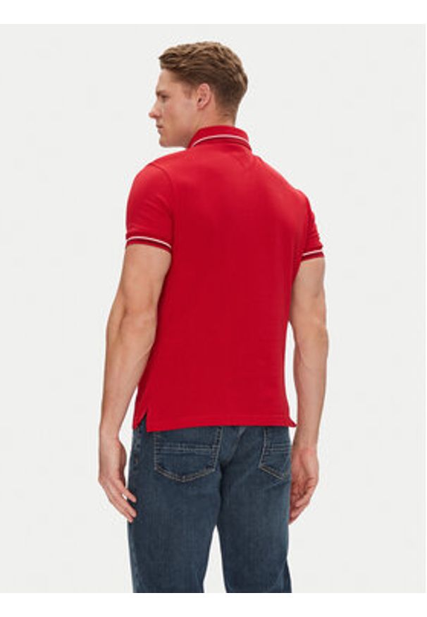 TOMMY HILFIGER - Tommy Hilfiger Polo Seasonal MW0MW39993 Czerwony Slim Fit. Typ kołnierza: polo. Kolor: czerwony. Materiał: bawełna
