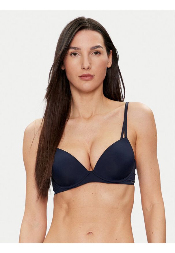 Calvin Klein Underwear Biustonosz push-up 000QF6016E Granatowy. Kolor: niebieski. Materiał: syntetyk. Rodzaj stanika: push-up