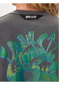 Just Cavalli T-Shirt 76OAHE03 Szary Regular Fit. Kolor: szary. Materiał: bawełna