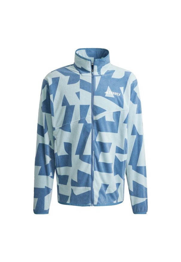 Adidas - Bluza Terrex Multi Printed Full-Zip Fleece. Kolor: wielokolorowy, niebieski, szary. Materiał: polar, materiał
