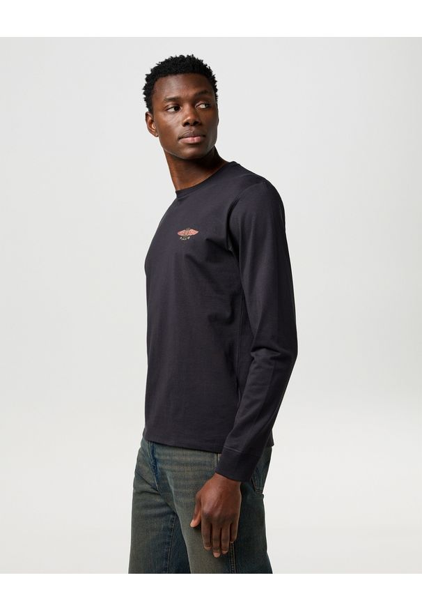 Wrangler - MESKA KOSZULKA WRANGLER LS AMERICANA TEE BLACK 112371470