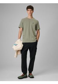 4f - 4F T-shirt regular z nadrukiem męski - oliwkowy XXL. Okazja: na co dzień. Kolor: oliwkowy, brązowy, wielokolorowy. Materiał: materiał. Wzór: nadruk. Styl: casual, klasyczny #2