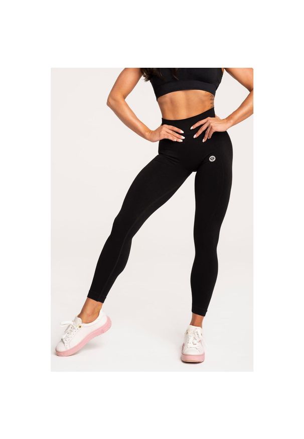 GYM GLAMOUR - Legginsy fitness damskie Gym Glamour basic. Kolor: czarny. Sport: fitness