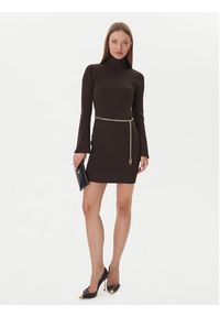 MICHAEL Michael Kors Sukienka dzianinowa MF583C633D Brązowy Slim Fit. Kolor: brązowy. Materiał: wiskoza