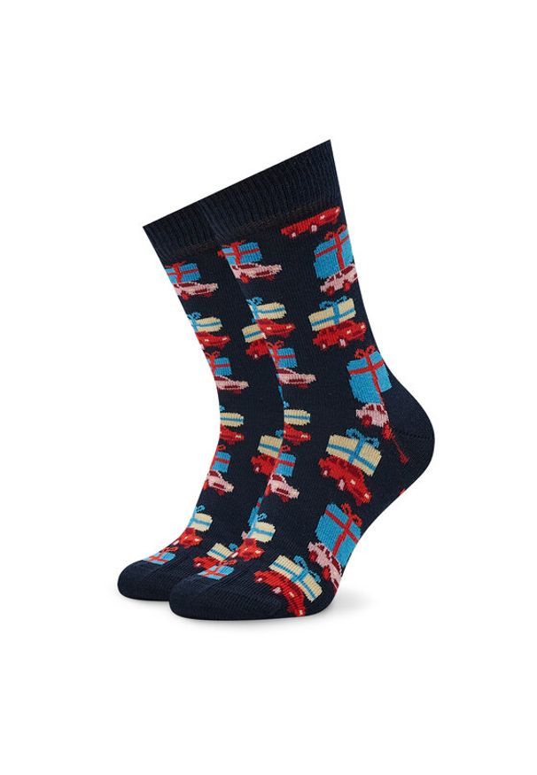 Happy-Socks - Happy Socks Skarpety Wysokie Dziecięce KHDS01-6500 Granatowy. Kolor: niebieski. Materiał: materiał, bawełna
