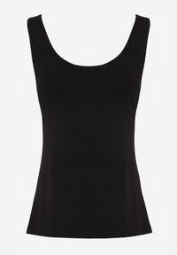 Born2be - Czarny Gładki Top na Szerokich Ramiączkach w Stylu Basic Starbe. Okazja: do pracy, na co dzień. Kolekcja: plus size. Kolor: czarny. Materiał: jeans. Długość rękawa: na ramiączkach. Wzór: gładki. Sezon: lato. Styl: elegancki, klasyczny, casual #4