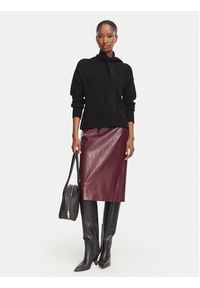 Marella Spódnica z imitacji skóry Biada 2623106071 Bordowy Slim Fit. Kolor: czerwony. Materiał: wiskoza #4