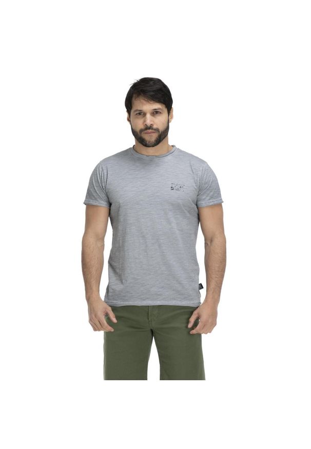LEONE 1947 APPAREL - T-shirt męski z efektem sprania plaży. Kolor: szary. Materiał: tkanina. Sport: fitness