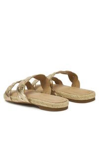 TOMMY HILFIGER - Tommy Hilfiger Espadryle Metallic Rope Espadrille Mule FW0FW08670 Złoty. Kolor: złoty. Materiał: skóra #4
