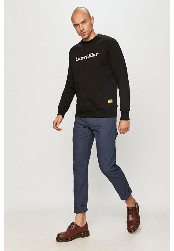 CATerpillar - Caterpillar - Bluza bawełniana. Okazja: na co dzień. Kolor: czarny. Materiał: bawełna. Wzór: nadruk. Styl: casual