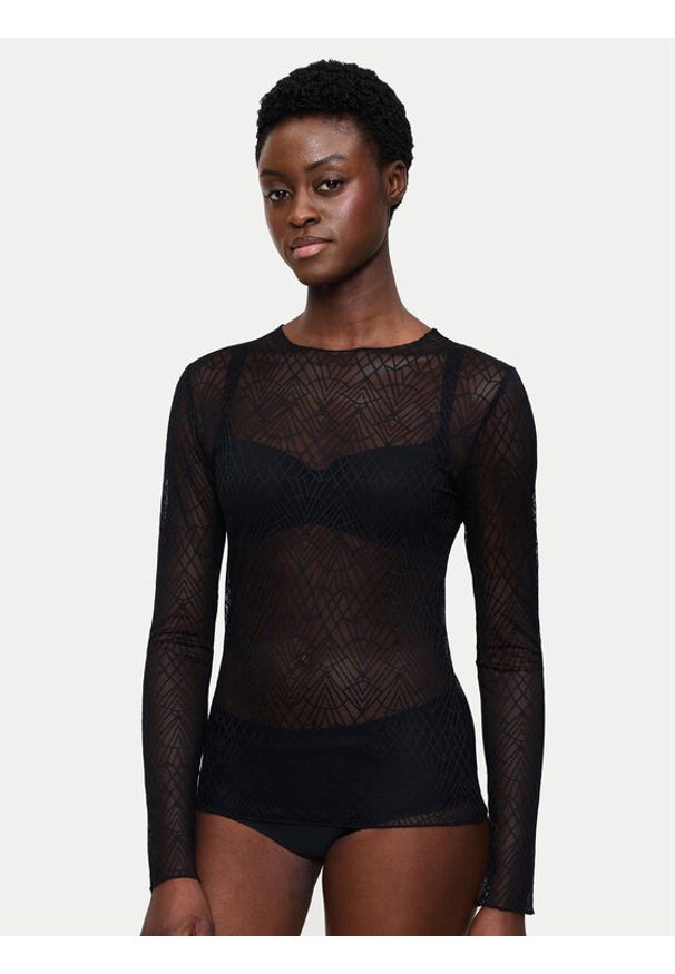 Triumph Bluzka A Weekend To Remember 10225081 Czarny Slim Fit. Kolor: czarny. Materiał: syntetyk