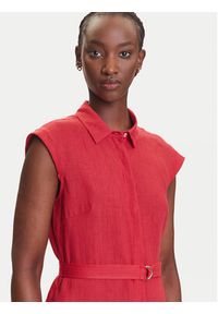 Marella Sukienka koszulowa Rodesia 2515221262 Czerwony Regular Fit. Kolor: czerwony. Materiał: len. Typ sukienki: koszulowe #3