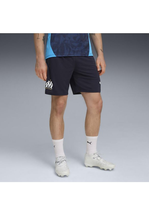 Puma - Męskie szorty treningowe Olympique Marsylia PUMA. Kolor: wielokolorowy, niebieski, biały. Sport: piłka nożna
