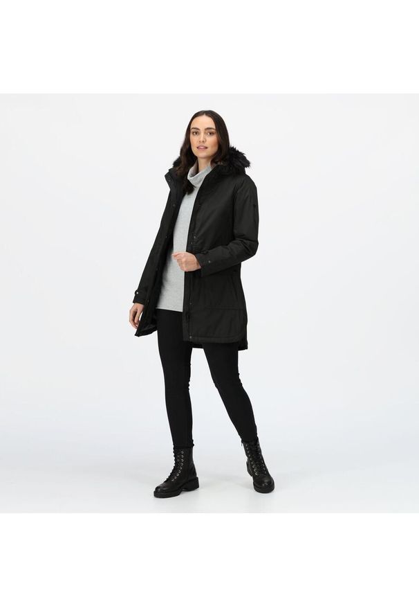 Regatta - Kurtka Parka Sabinka Fur Trim Rozmiar 36 Czarny - RWP352-800. Kolor: czarny. Sport: turystyka piesza
