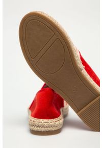 Answear Lab - Espadryle Best Shoes. Nosek buta: okrągły. Kolor: czerwony. Materiał: syntetyk, materiał, zamsz, guma. Szerokość cholewki: normalna. Obcas: na obcasie. Styl: wakacyjny. Wysokość obcasa: niski #3