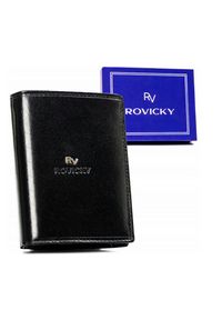 ROVICKY - Portfel skórzany Rovicky RV-7680278-BCA czarny. Kolor: czarny. Materiał: skóra
