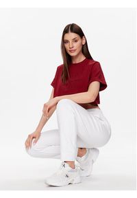 Calvin Klein Jeans T-Shirt J20J221048 Bordowy Regular Fit. Kolor: czerwony. Materiał: bawełna