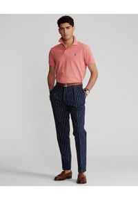 Ralph Lauren - RALPH LAUREN - Różowa koszulka polo Mesh Custom Fit. Typ kołnierza: polo. Kolor: różowy, wielokolorowy, fioletowy. Materiał: mesh. Wzór: haft #4