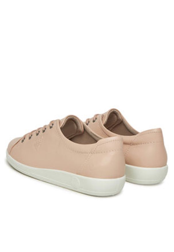 ecco - ECCO Sneakersy Soft 2.0 Tie 20650311118 Różowy. Kolor: różowy. Materiał: skóra