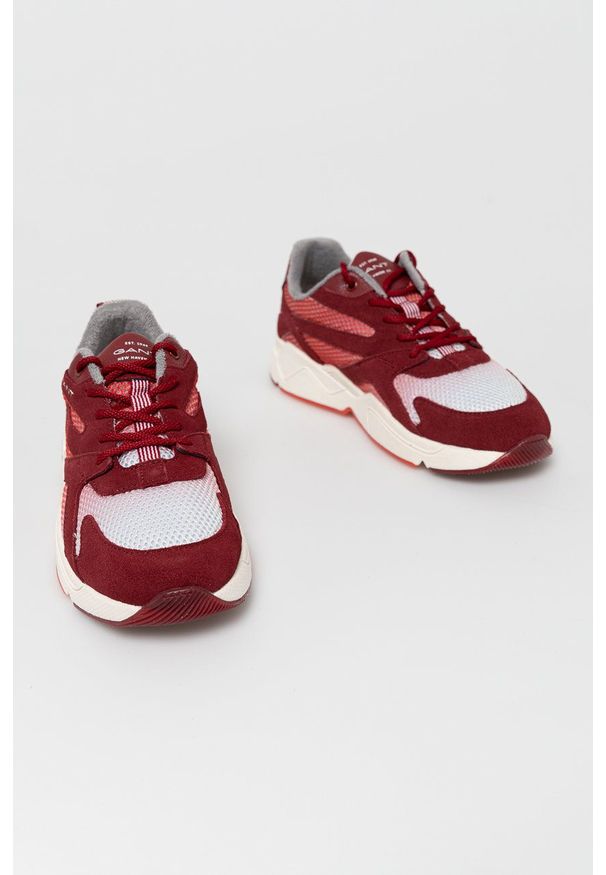 GANT - Gant - Buty Nicewill. Nosek buta: okrągły. Zapięcie: sznurówki. Kolor: czerwony. Materiał: skóra. Obcas: na obcasie. Wysokość obcasa: niski