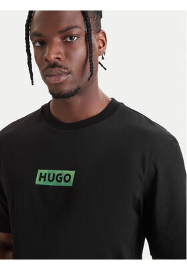 Hugo - HUGO T-Shirt Nufotee 50560048 Czarny Regular Fit. Kolor: czarny. Materiał: bawełna