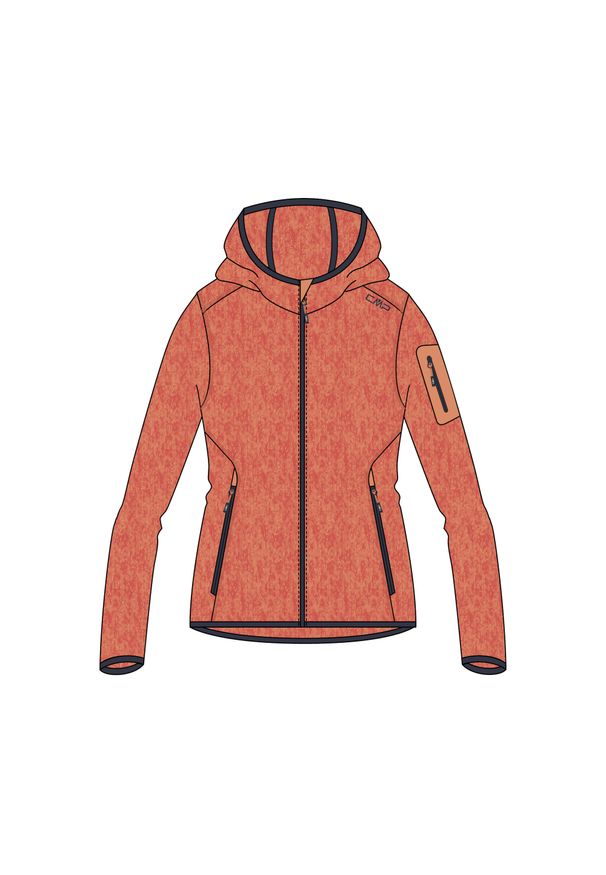 Bluza damska turystyczna CMP 3H19826. Kolor: czerwony. Materiał: polar. Sport: turystyka piesza